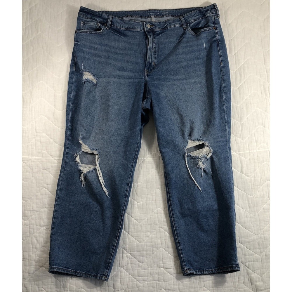 Old Navy Jeans Womens Plus Size 26 Denim Blue High Rise OG Loose Dahlia Straight